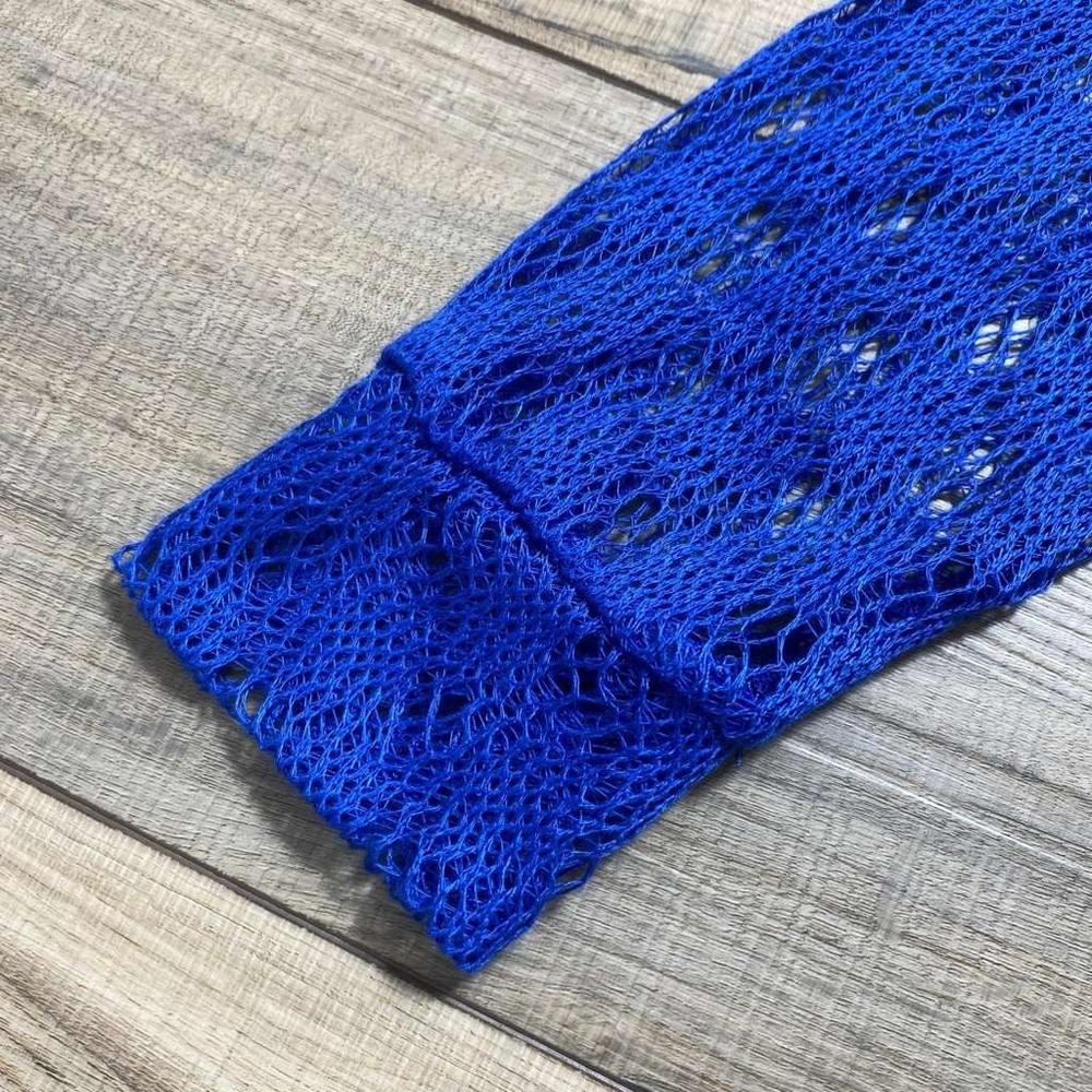 French Laundry Womens Open Knit Button Front Cardigan Size 14/16 Royal‎ Blue - Picture 4 of 7
